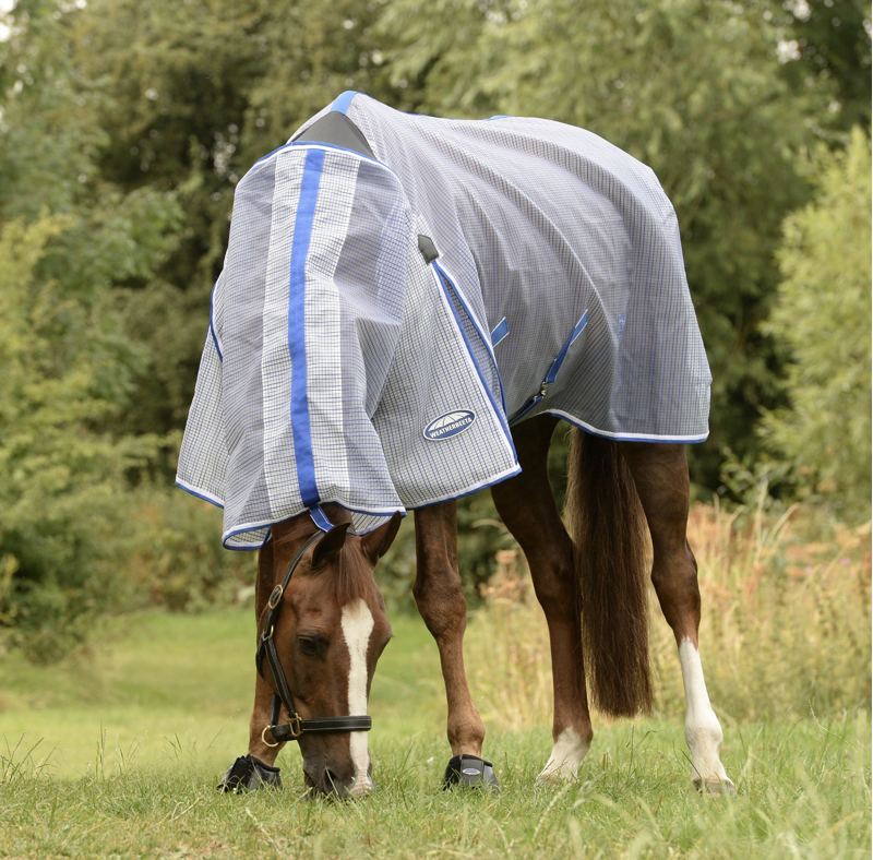 Weatherbeeta Comfitec Ripshield Plus Wwith Ultra Belly Strap Combo Neck White/Blue-2